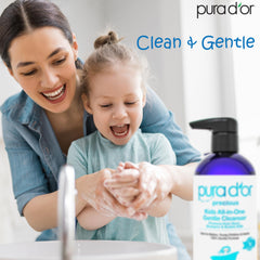 Natural Aloe Vera cleansing in PURA D'OR Kids Wash for head-to-toe care.