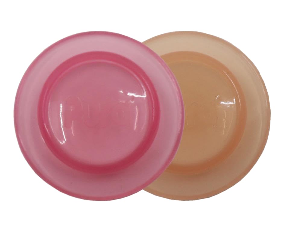 Pura Kiki rose sealing disk in pink keeps bottles airtight for travel.