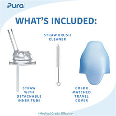 Pura Kiki silicone straw close-up highlighting medical-grade silicone sip.