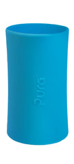 Pura Kiki tall silicone sleeve boosts grip on aqua bottle for small hands.