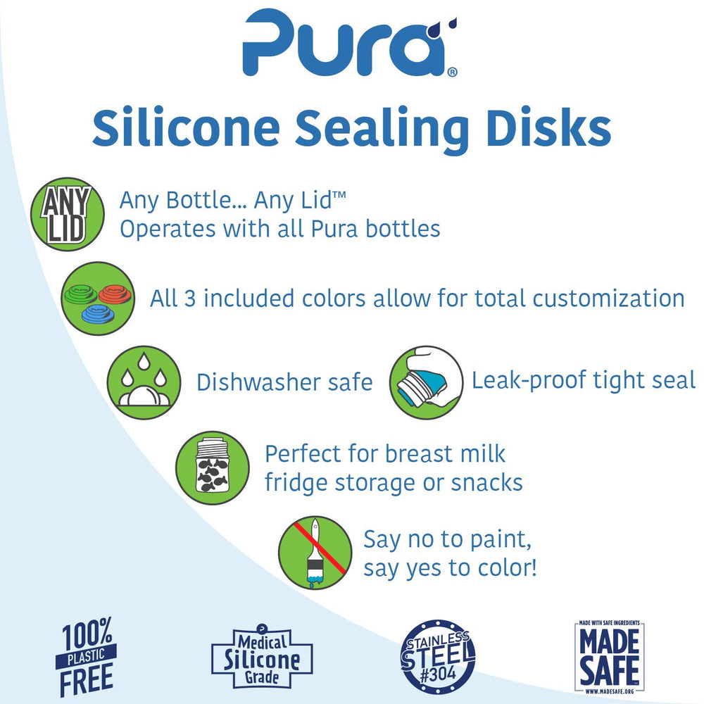 Pura Stainless Universal Lid fits all Pura bottles for versatile storage.