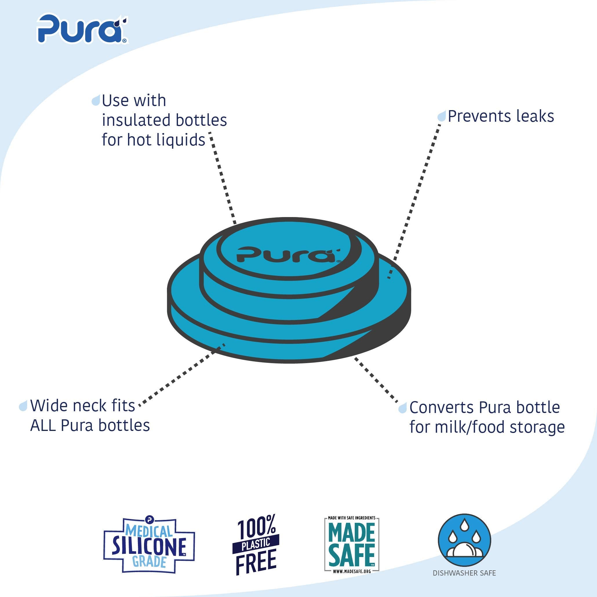 Pura Stainless Universal Lid with BPA-free construction for everyday hydration.