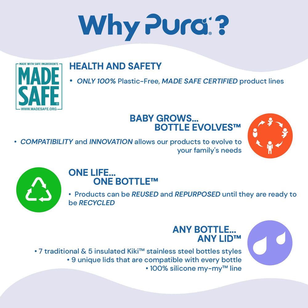 Pura Stainless Universal Lid pairs with Kiki disks for flexible sealing.
