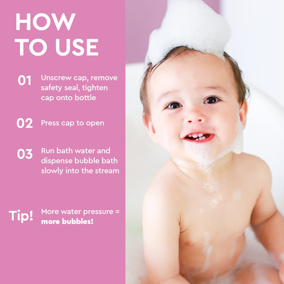 Puracy Bubble Bath for Children ingredient-list close-up highlights plant-based formula.
