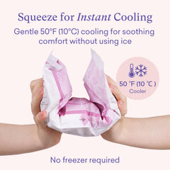 PurComfy 2-in-1 postpartum pads illustrate cooling effect for comfort.