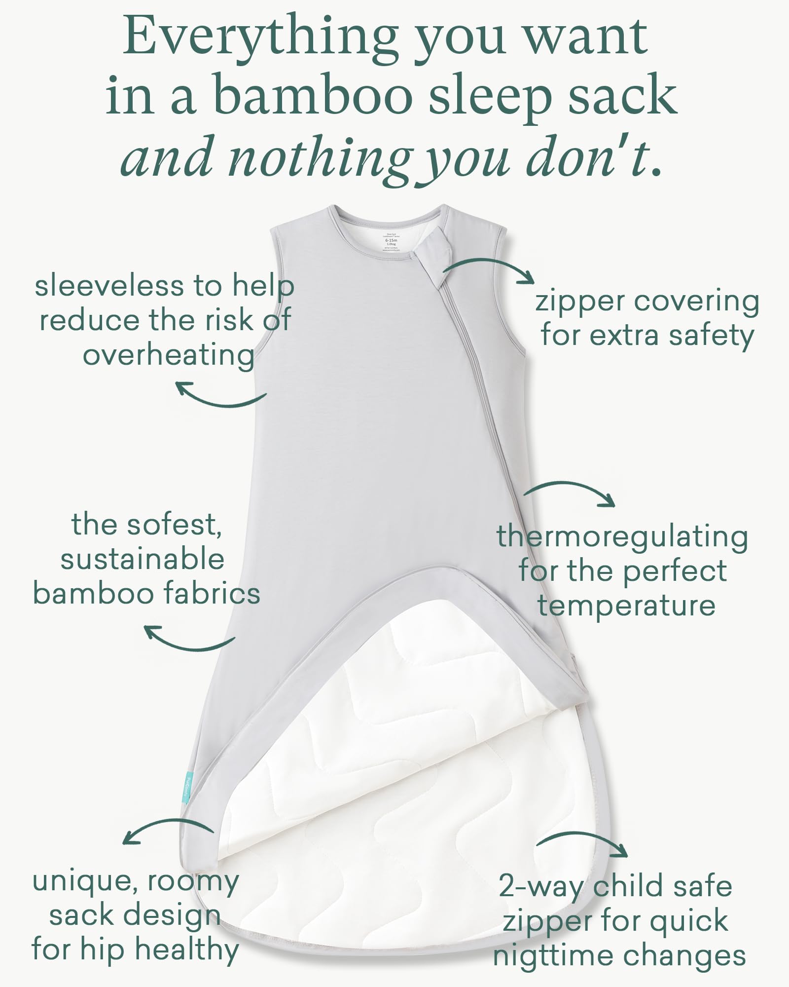 PurComfy 3T-5T toddler wearing sleep sack with roomy fit.