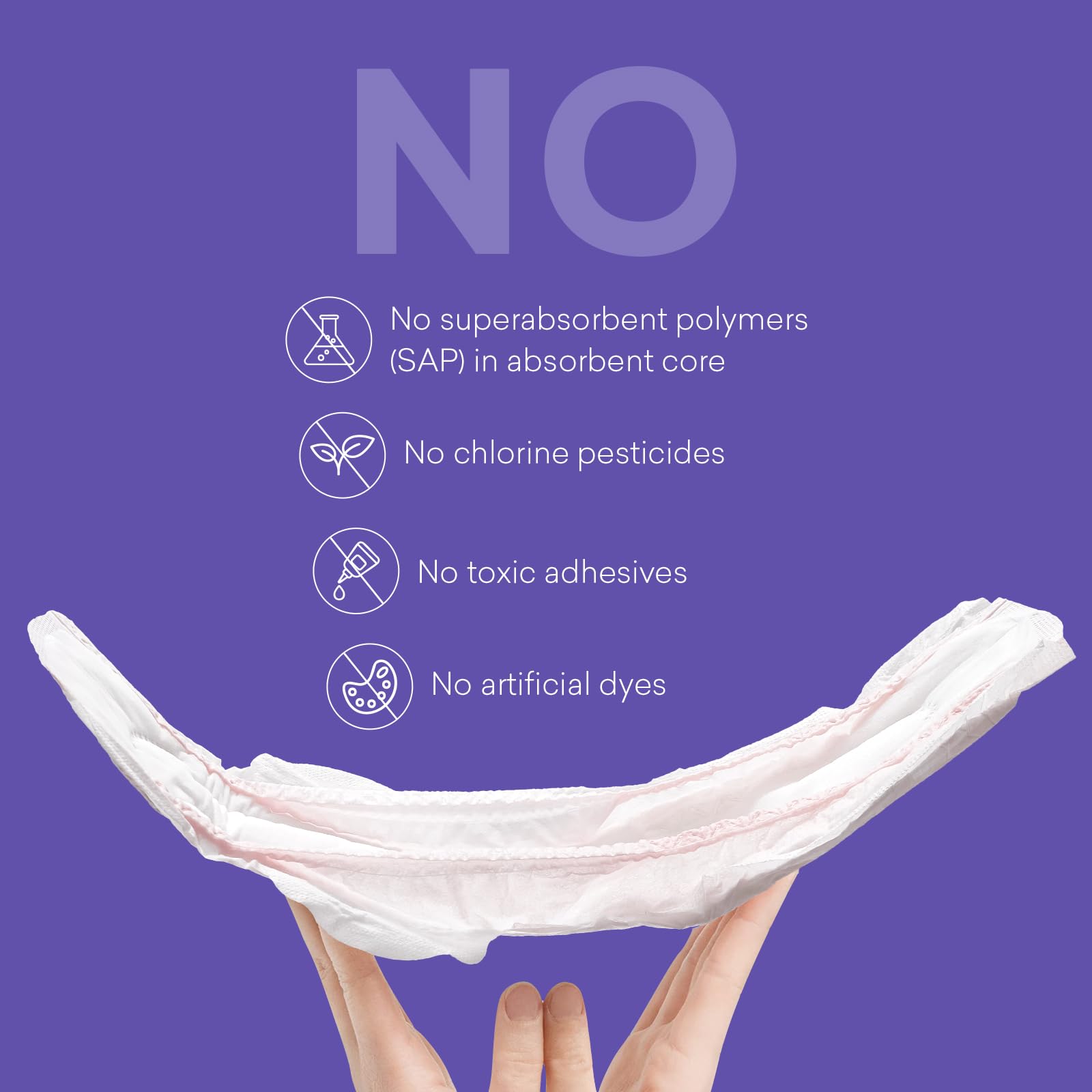 PurComfy extra cushion absorbent layer with soft cotton feel