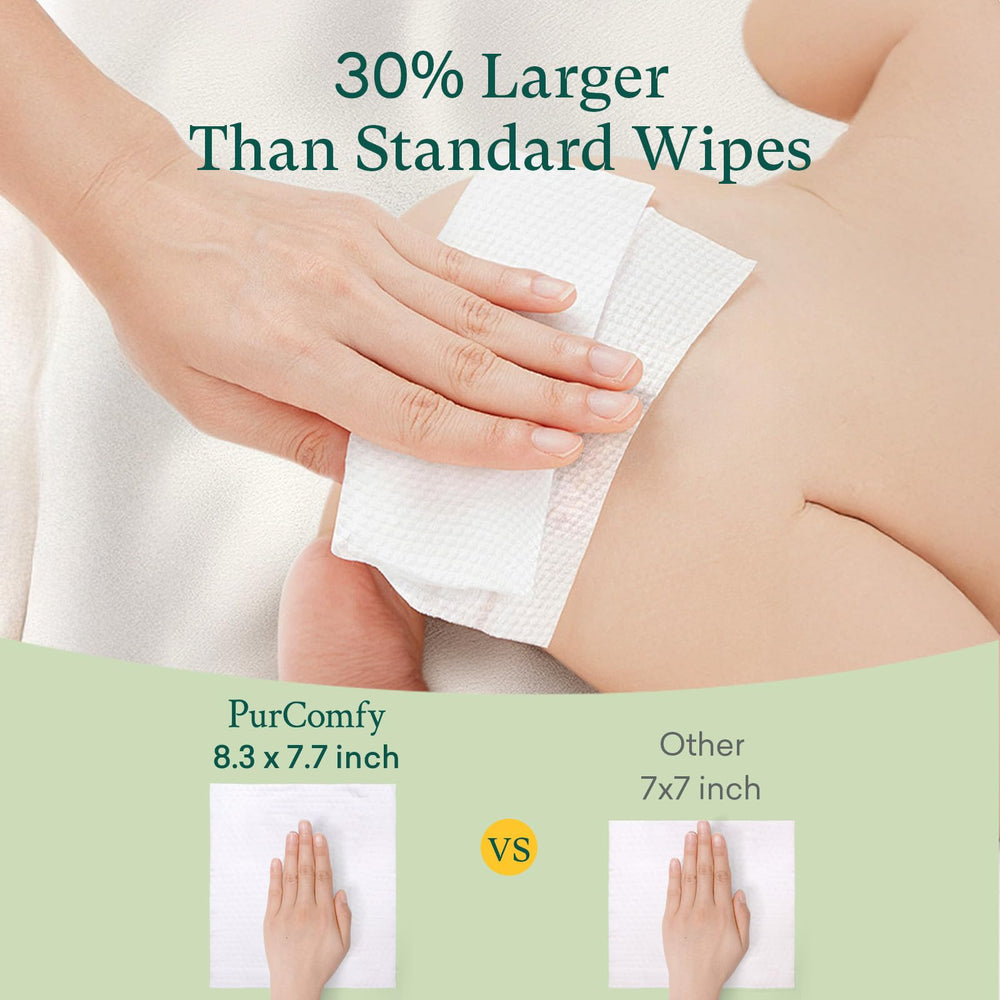 PurComfy biodegradable wipes in plastic-free packaging.