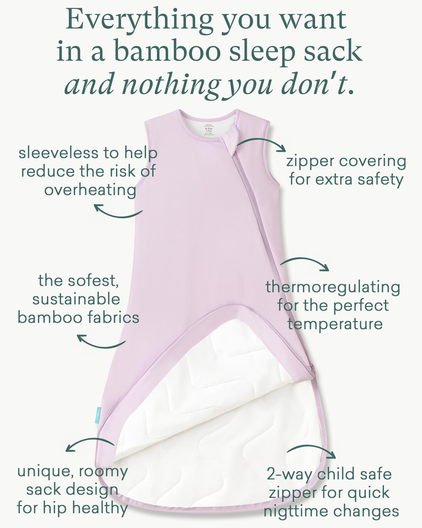 PurComfy bamboo viscose fabric close-up, soft and gentle for sensitive toddler skin.