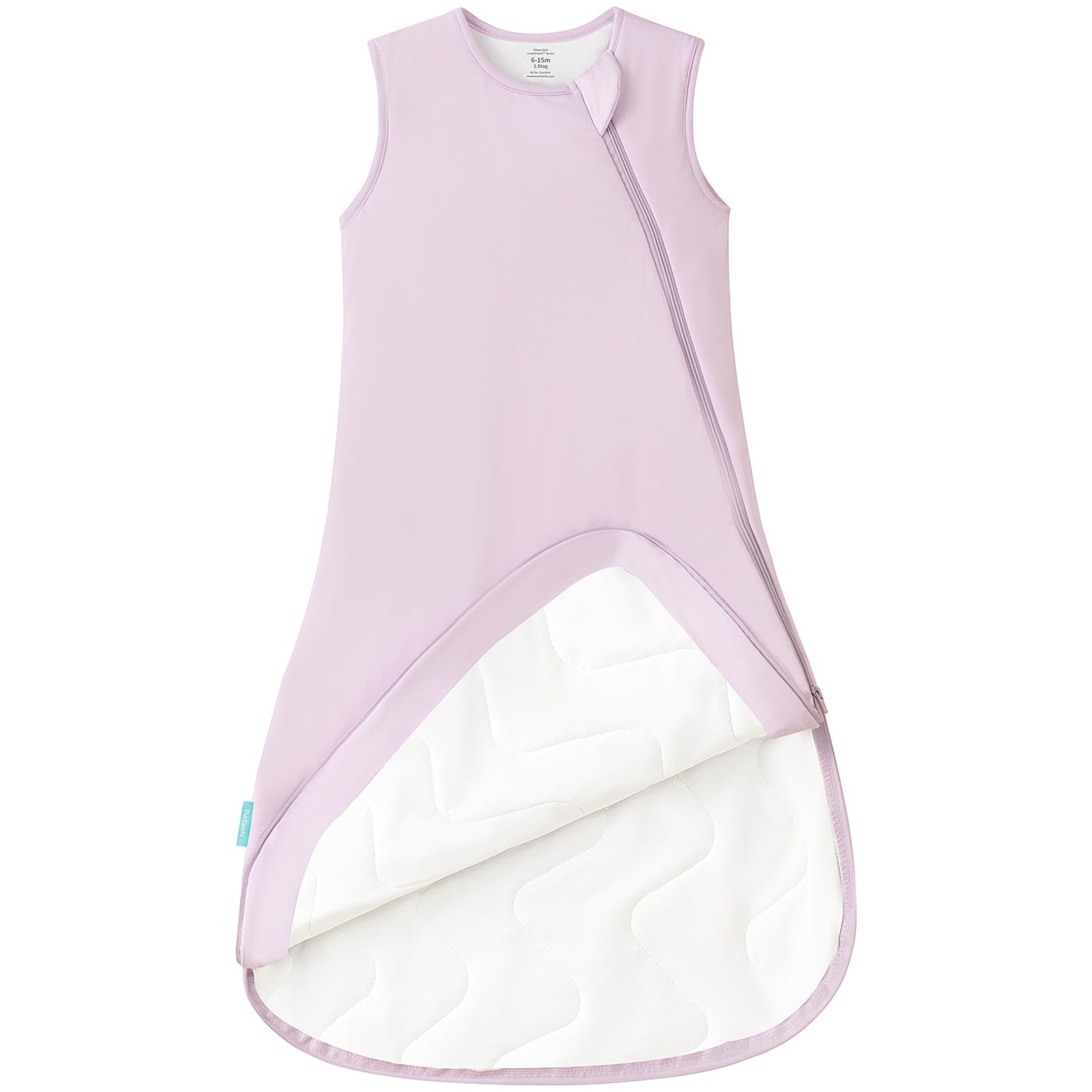 PurComfy extra-long sleep sack on toddler with full-length zipper for easy dressing.