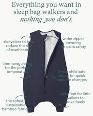 PurComfy footed sleep sack with leg room for active toddlers to move safely
