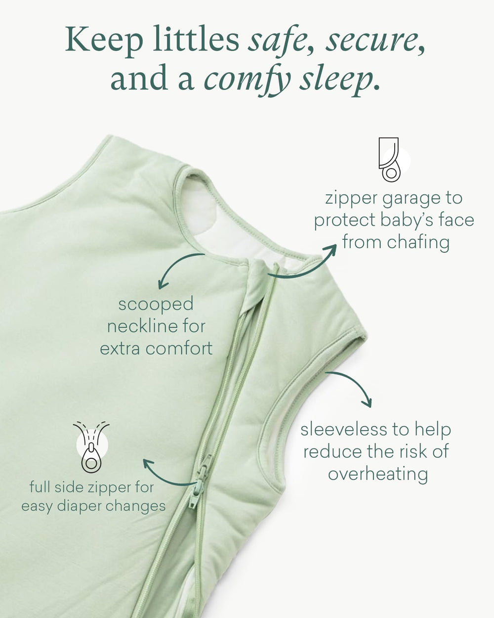 PurComfy full-length zipper enables easy on and off.