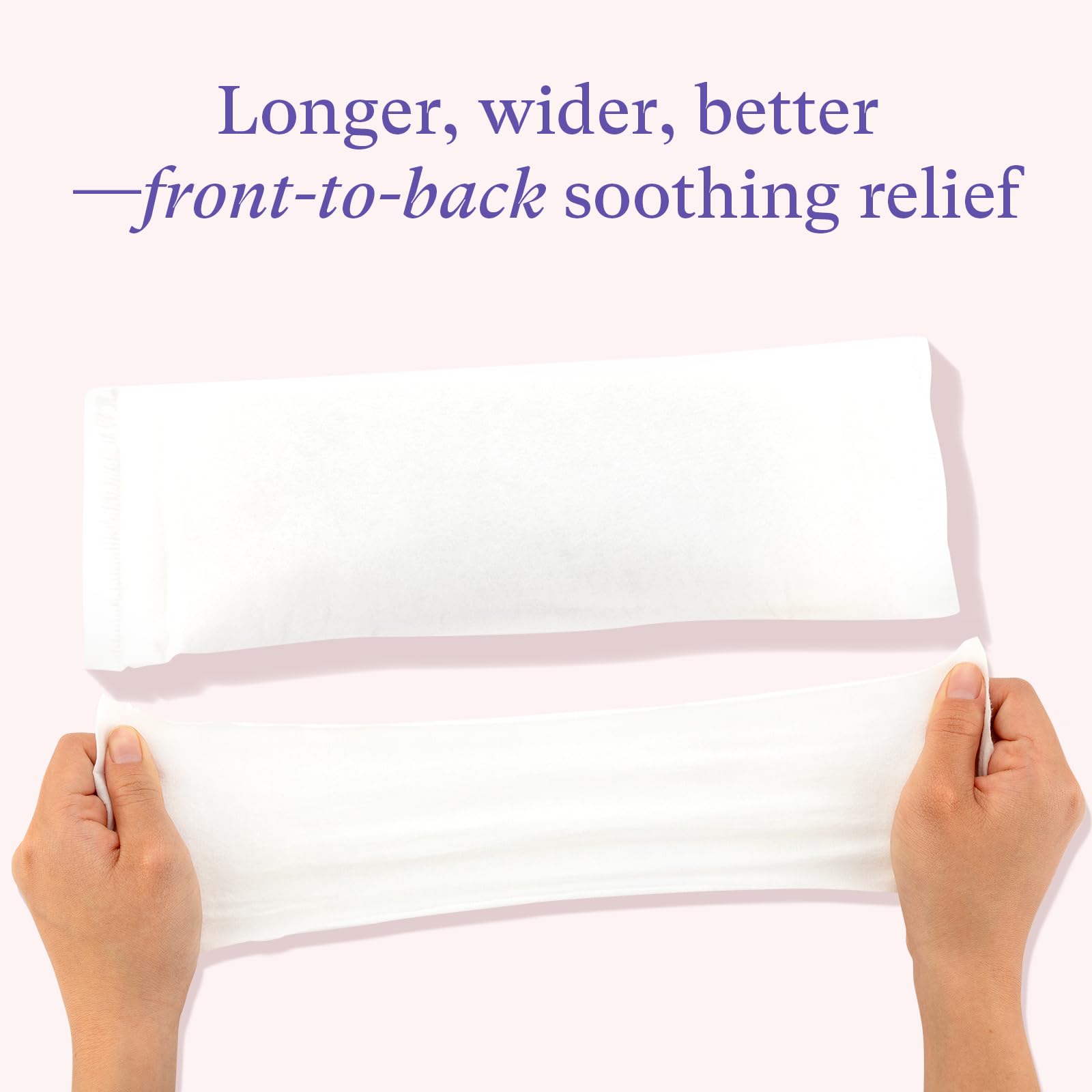 PurComfy product close-up emphasizes witch hazel-based, skin-friendly composition.