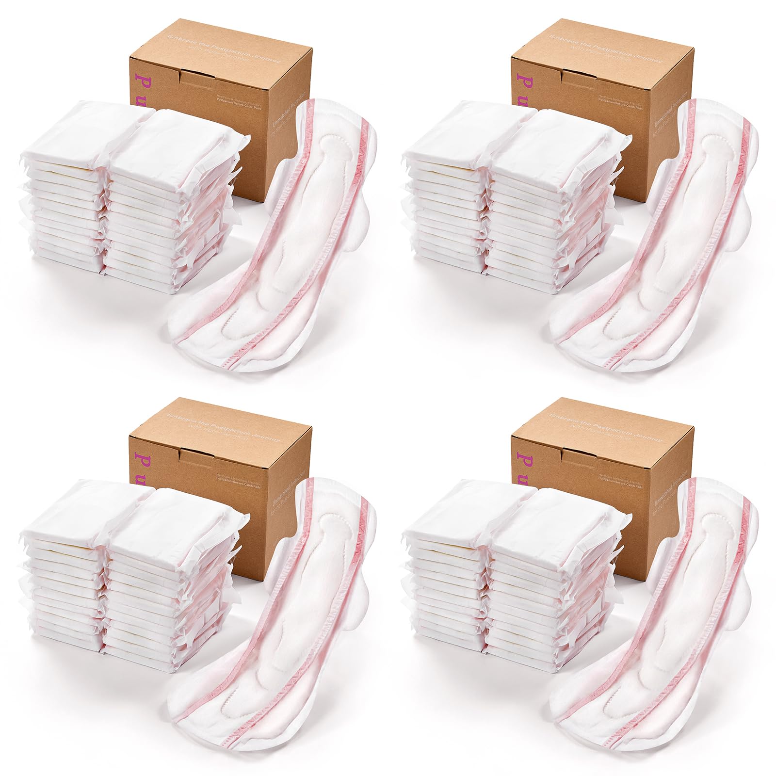PurComfy postpartum pads with wings in sealed packaging for secure protection