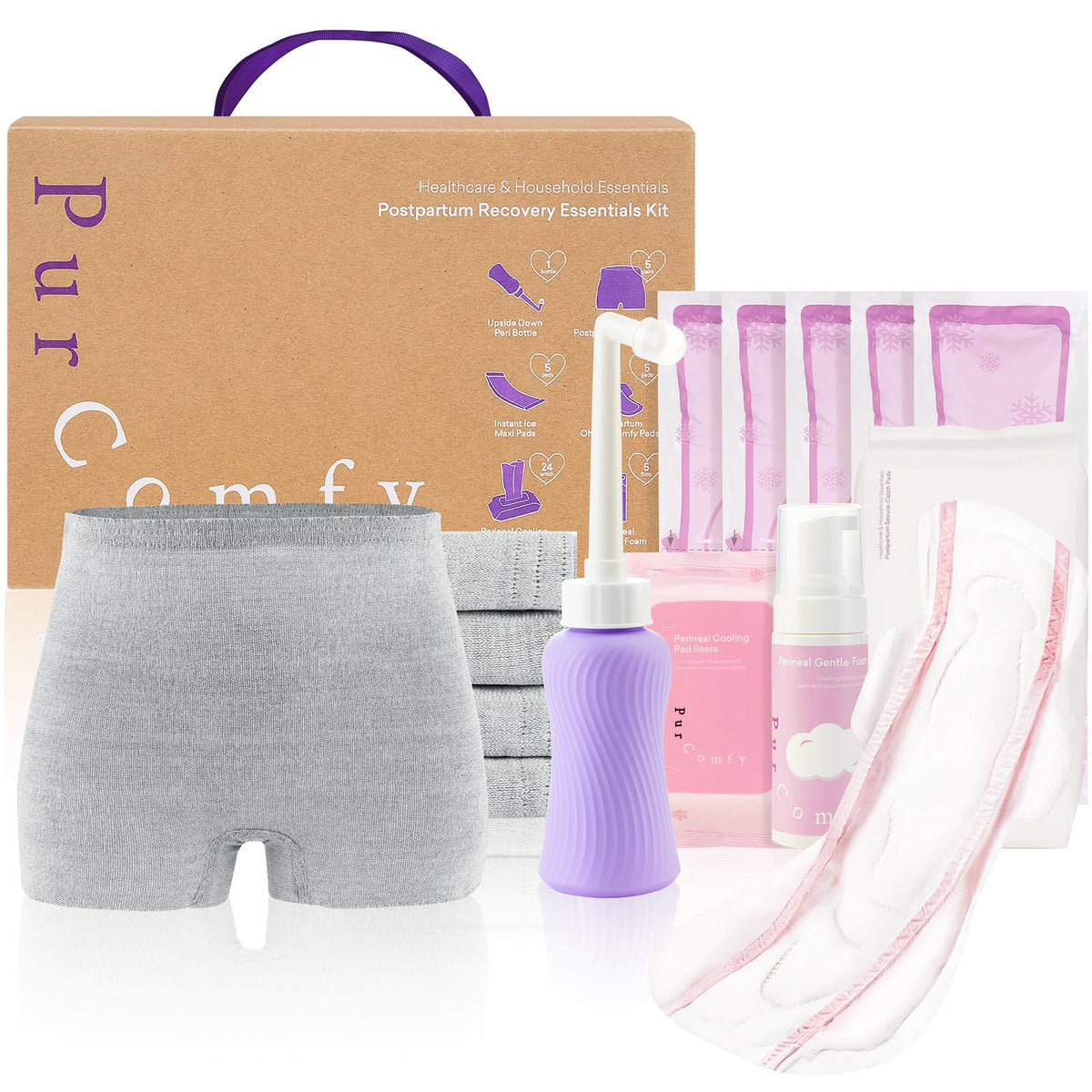 PurComfy postpartum underwear 5-pack for breathable comfort during recovery