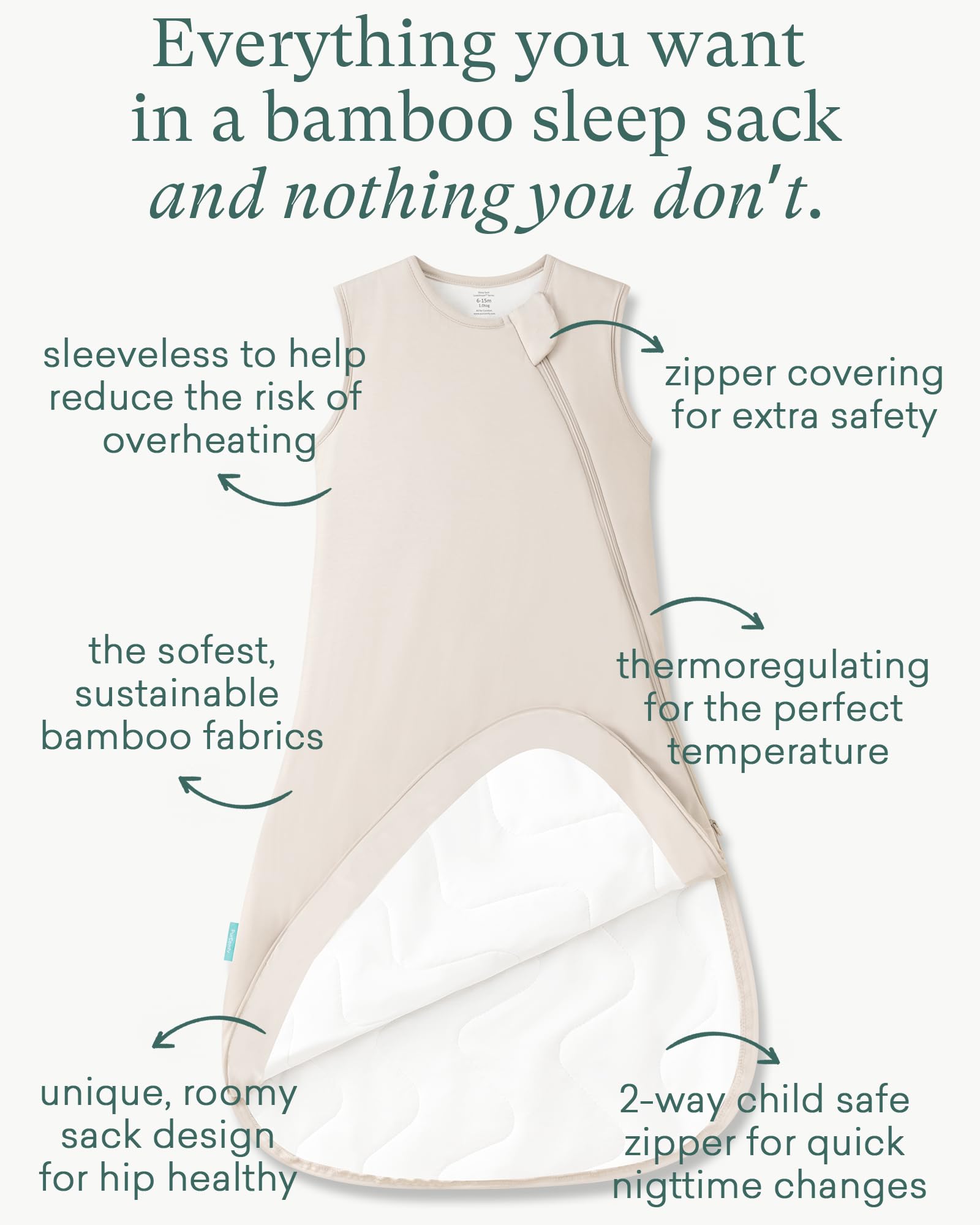 PurComfy sleep sack with roomy fit allowing leg movement