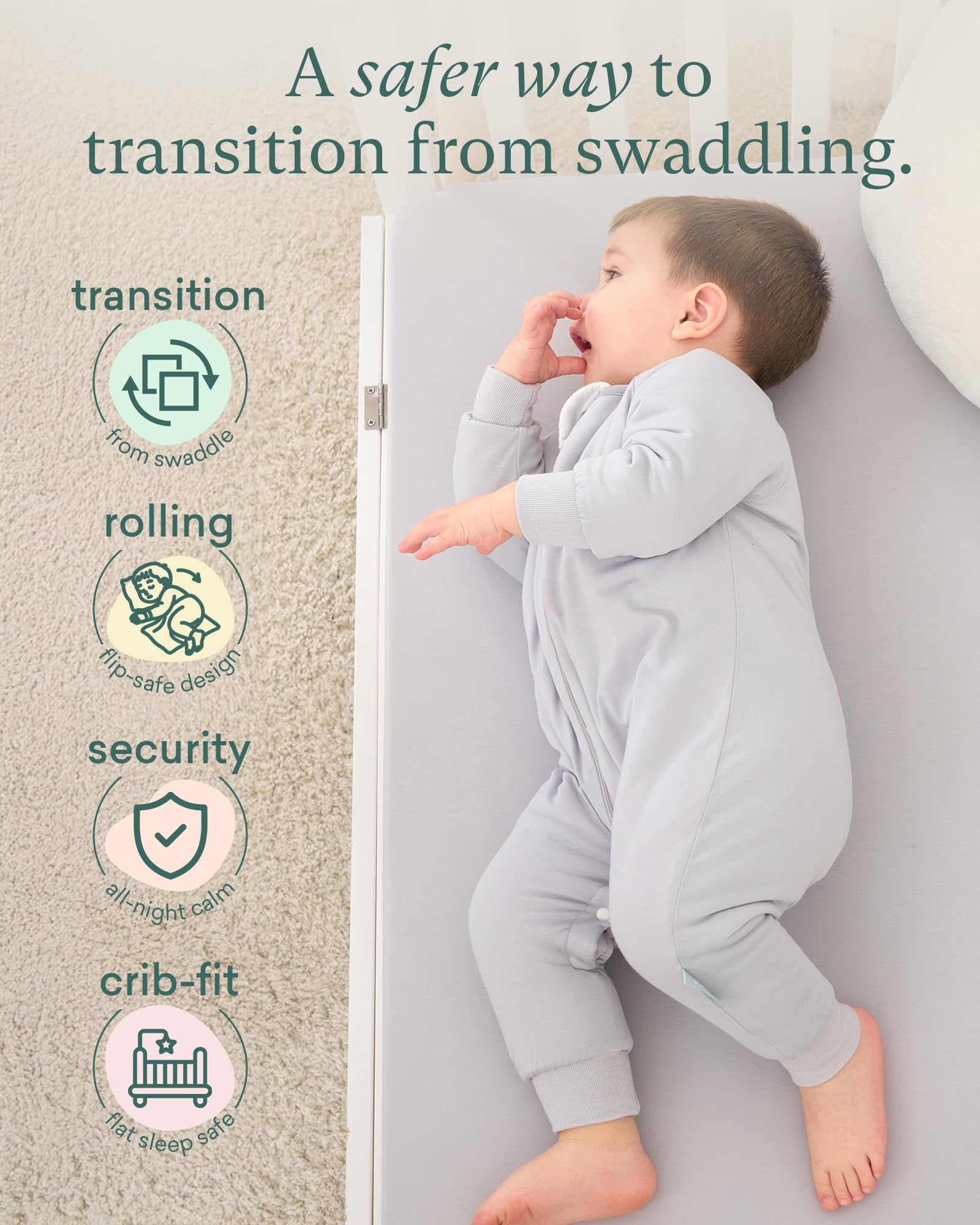 PurComfy Supersoft Sleepsuit bottom snaps image shows quick access for changes.