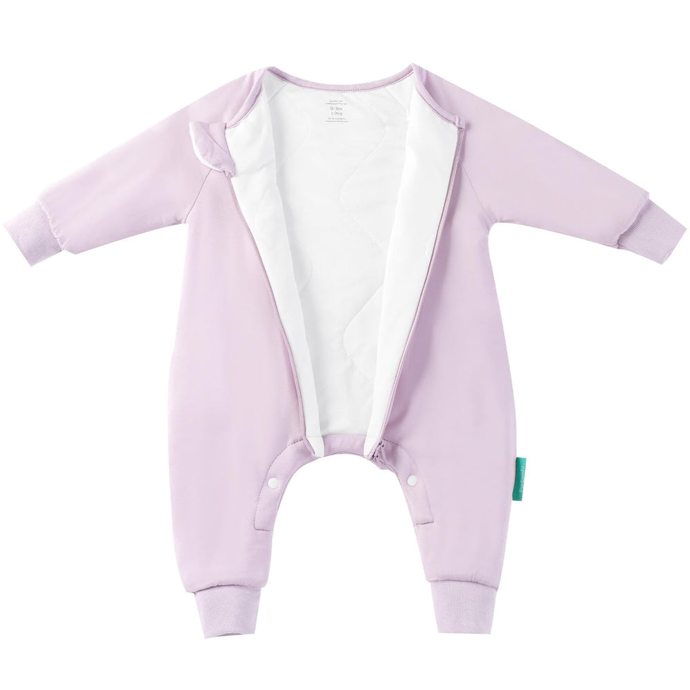 PurComfy Supersoft sleepsuit front view in lilac for gentle all-night warmth and freedom