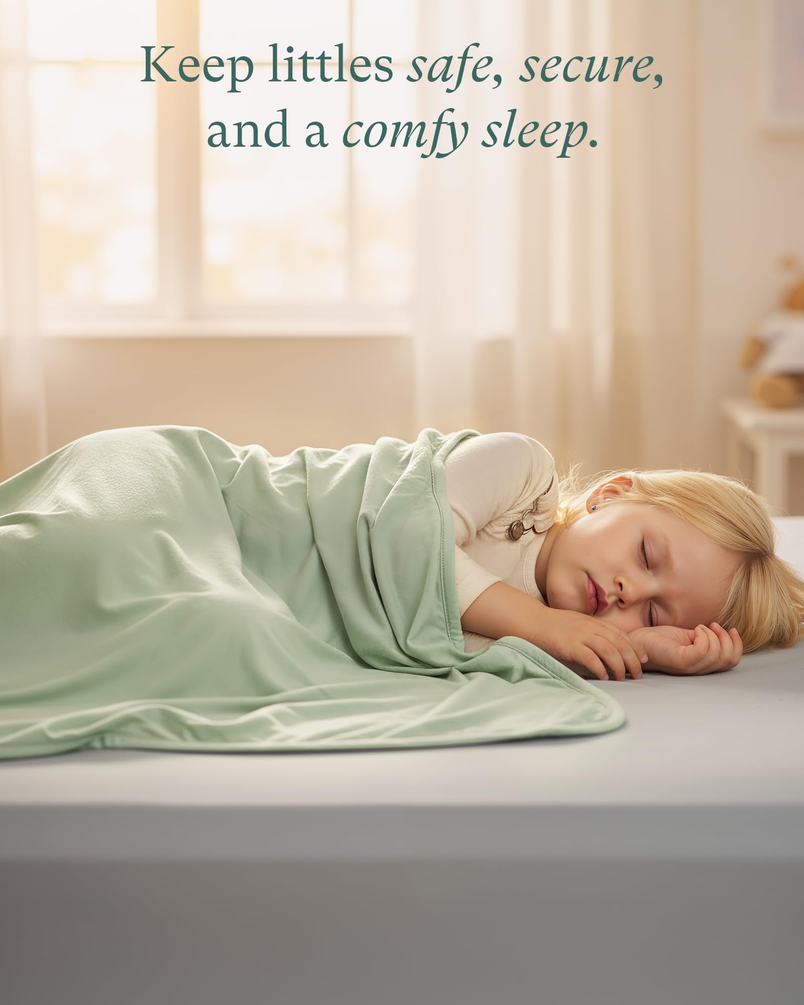 PurComfy Supersoft Toddler Comforter close up shows breathable bamboo viscose texture