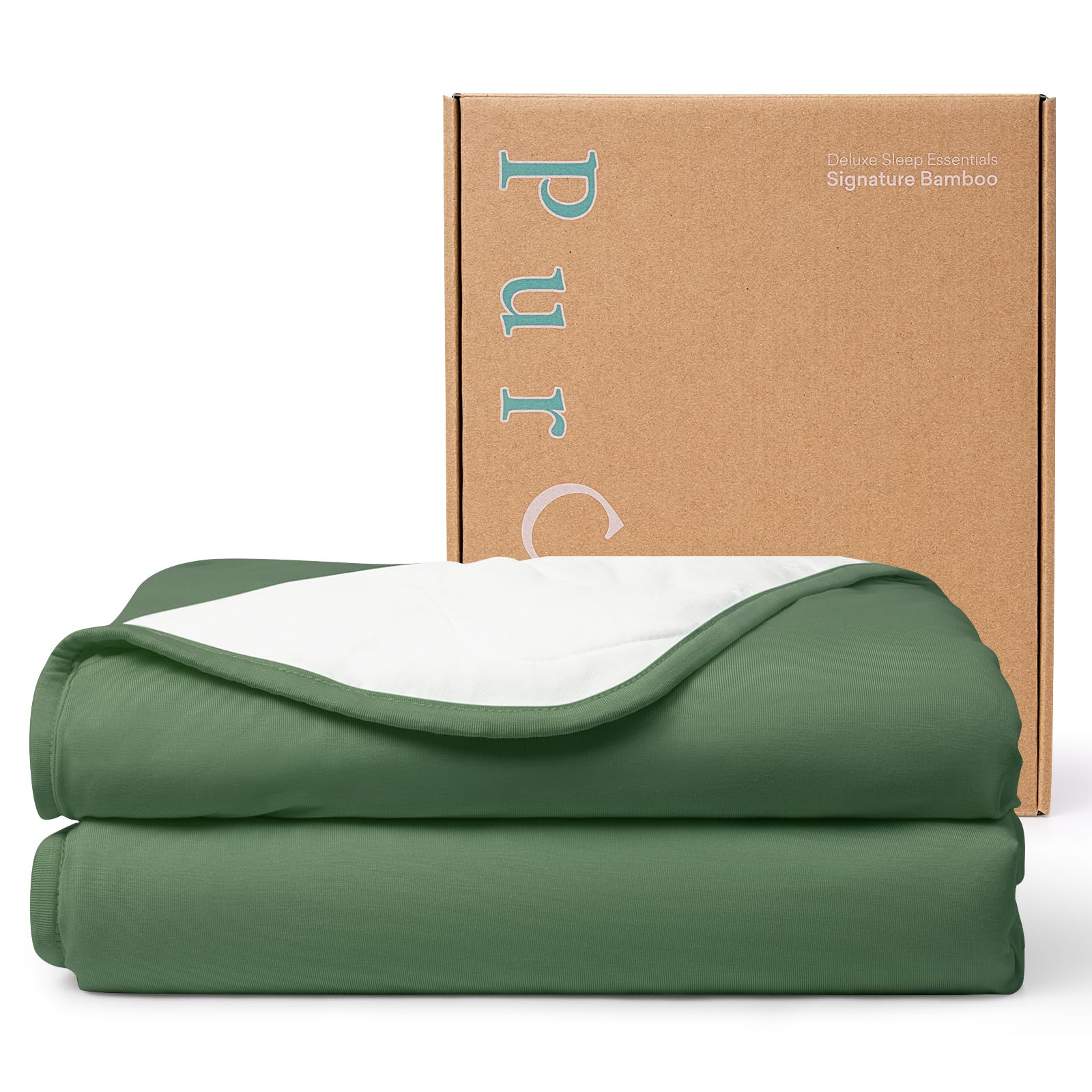 PurComfy Supersoft Toddler Comforter laid flat, covering a sleeper from toes to chin