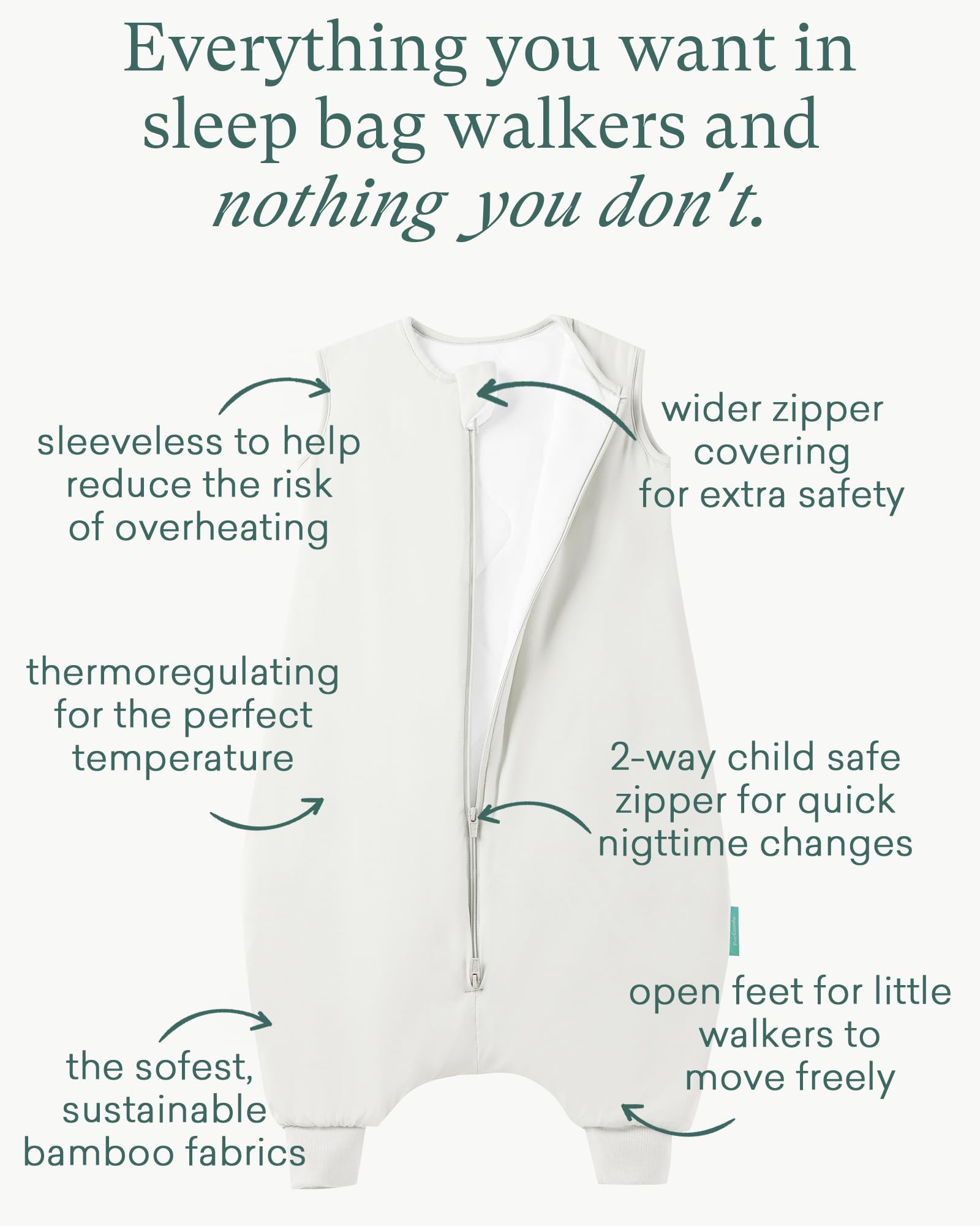 PurComfy supersoft sleep sack worn by toddler during walking