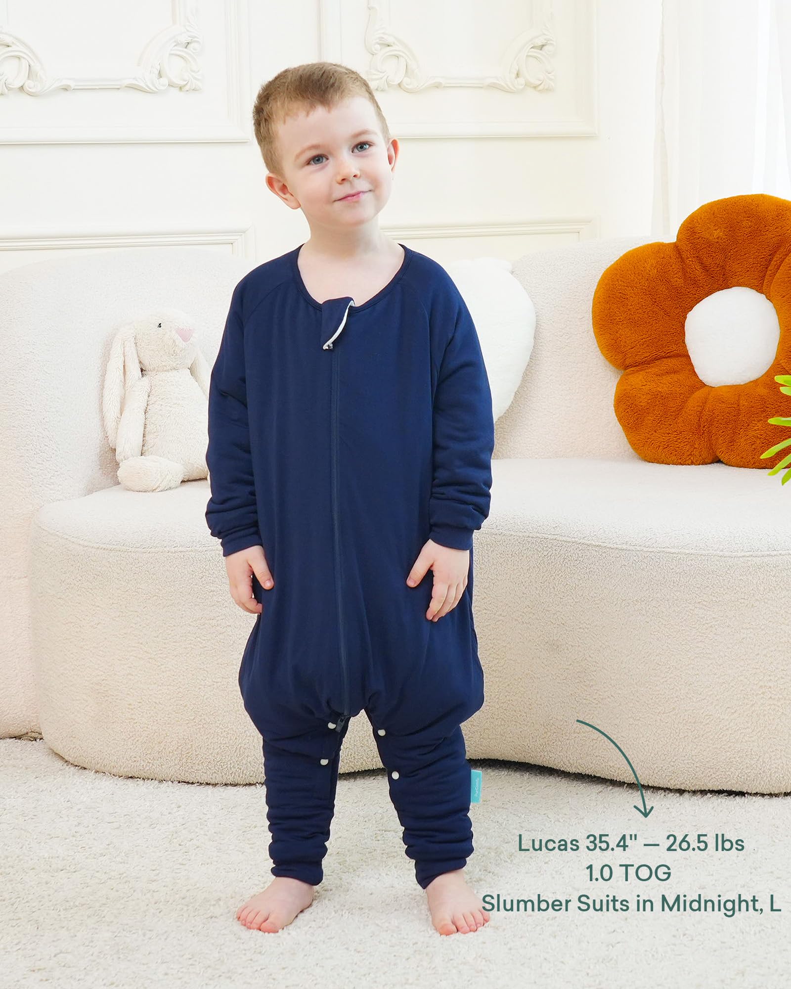 PurComfy Supersoft Sleepsuit chest area with breathable long sleeves.