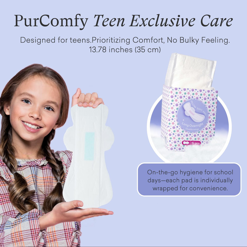 PurComfy teen pad with cotton surface for breathable comfort