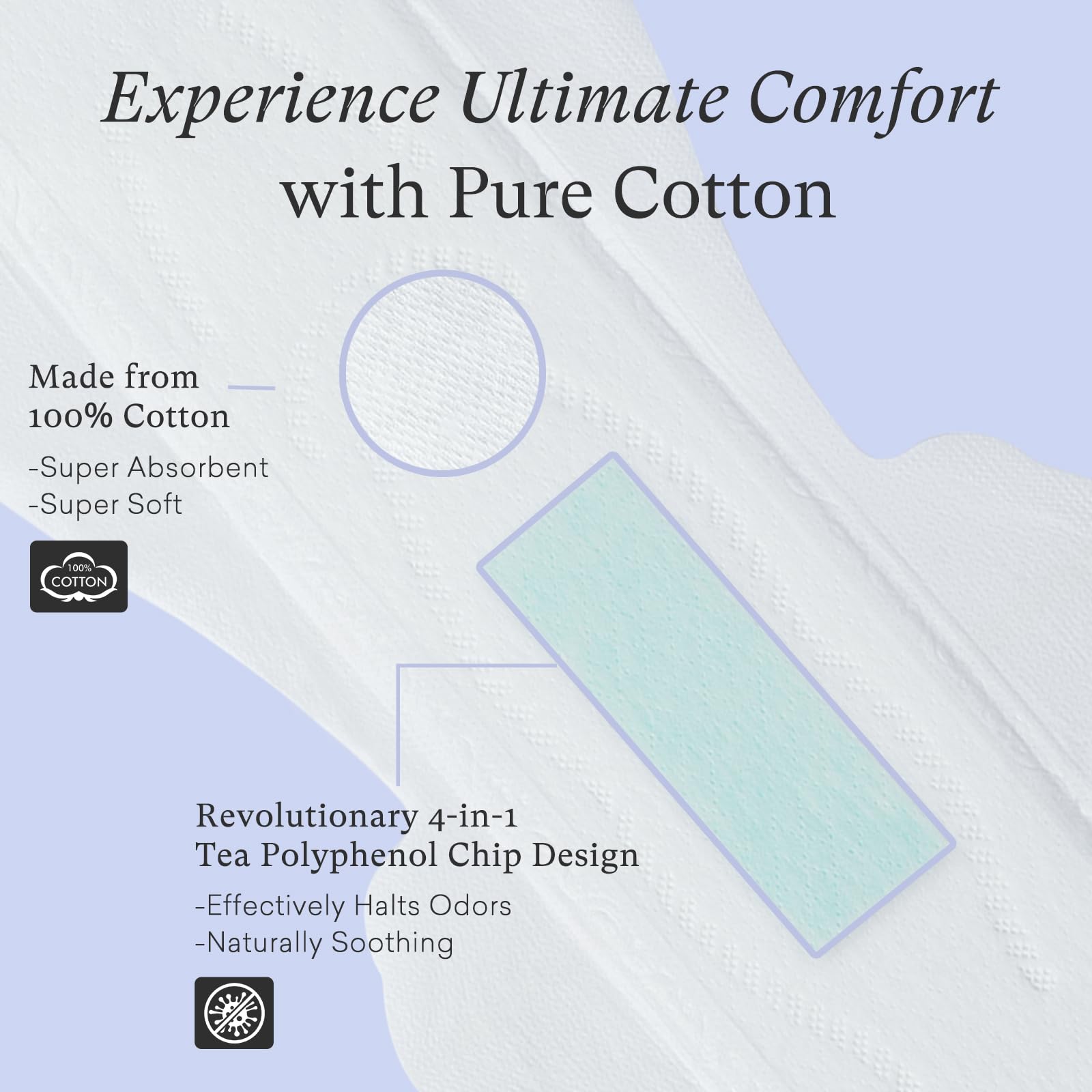 PurComfy pads are individually wrapped for hygienic transport