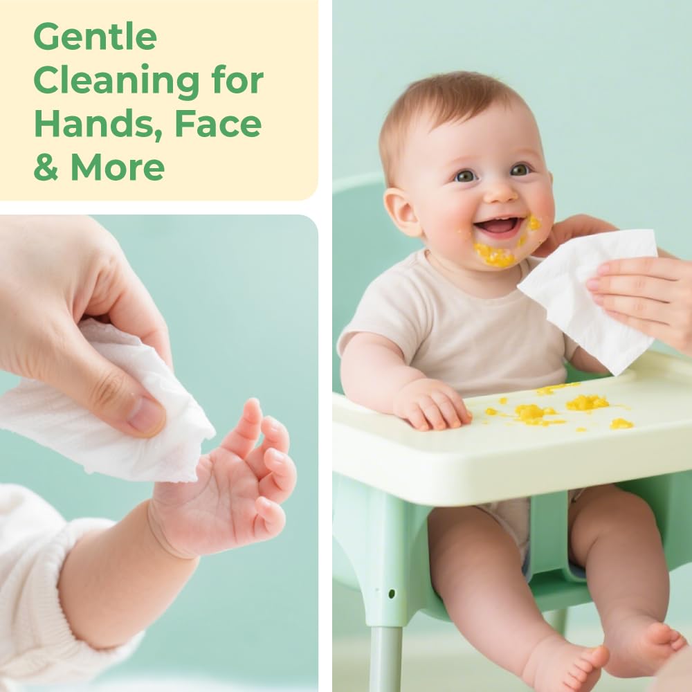 Purdoux travel-friendly baby wipes; fragrance-free option for safe cleaning on trips.