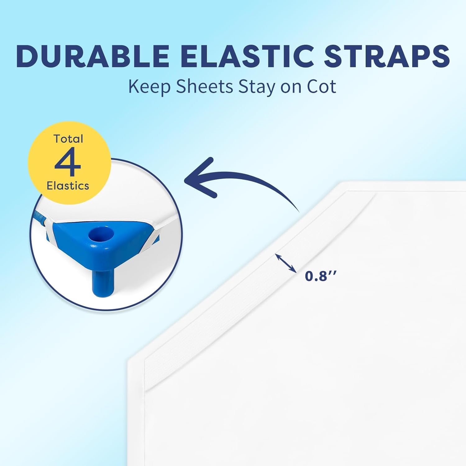 Pure Dreams cot sheet care instructions graphic indicating machine wash guidance.