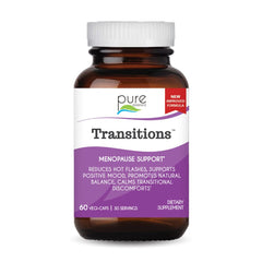 Pure Essence Labs Transitions bottle front view signaling natural menopause support
