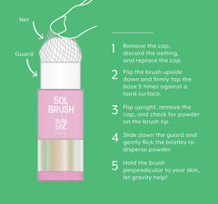 Pure Sol Sol Brush provides mineral protection with zinc oxide and titanium dioxide.