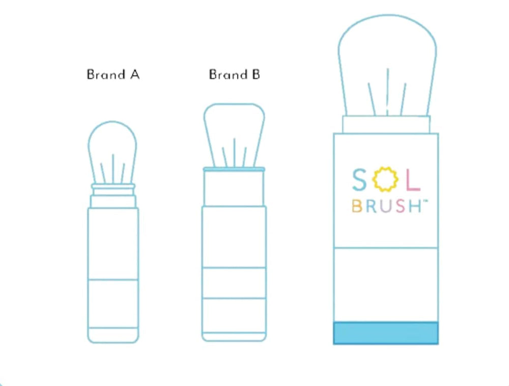 Pure Sol Sol Brush SPF 50 water-resistance ideal for swimming and sweating