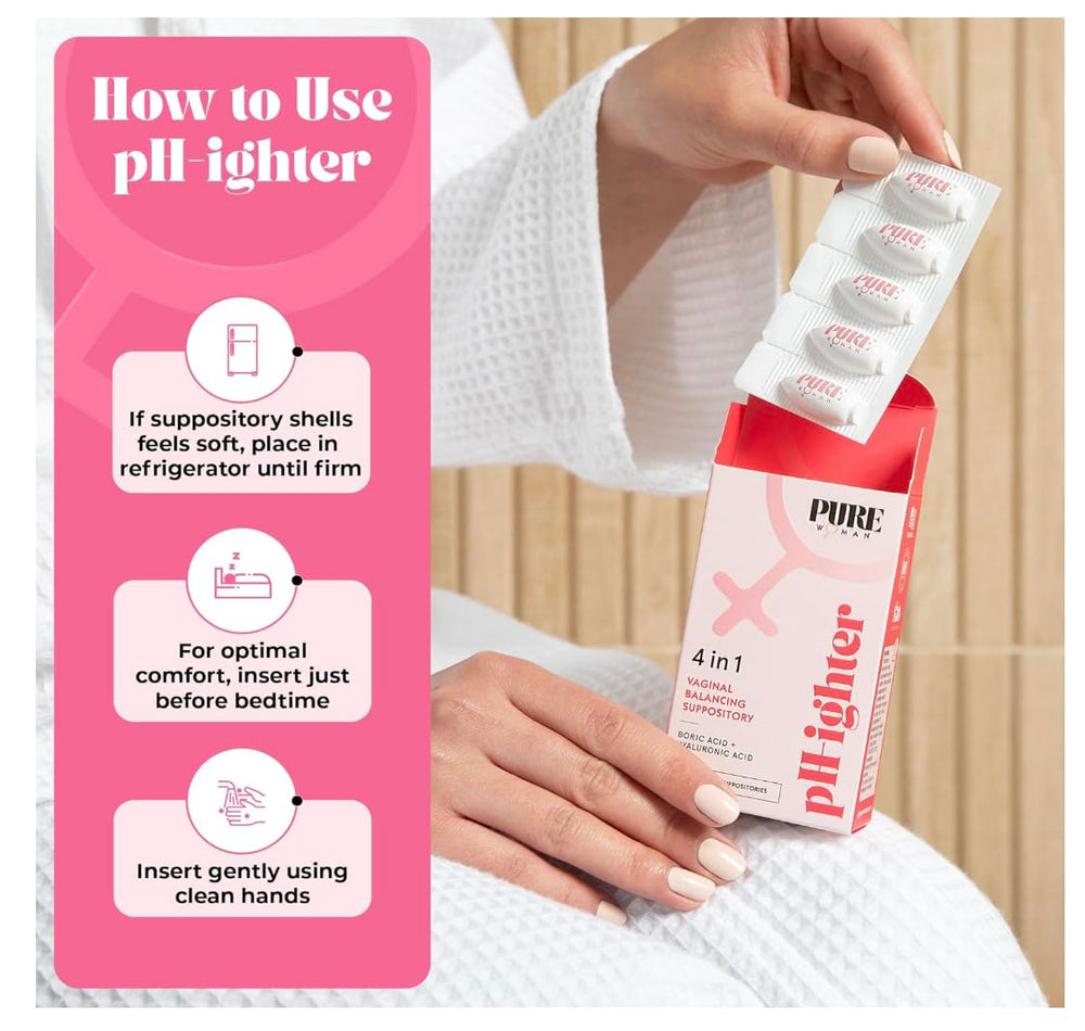 PURE WOMAN 10-count pack shown for quick daily vaginal care.