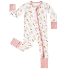 Pureborn baby sleeper with rabbit pattern for cozy bedtime and gentle skin contact.