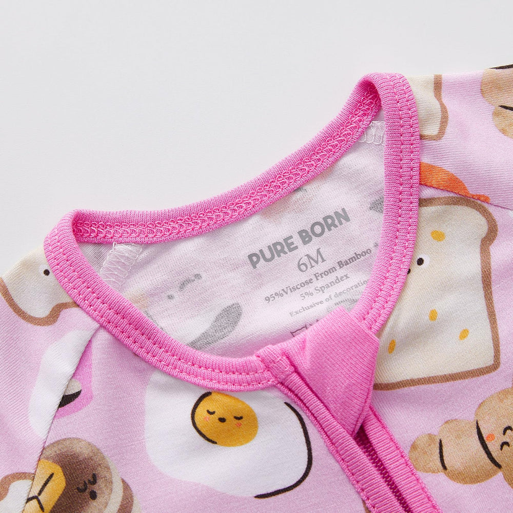 Pureborn sleeper with reversible foot cuffs for flexible wear.