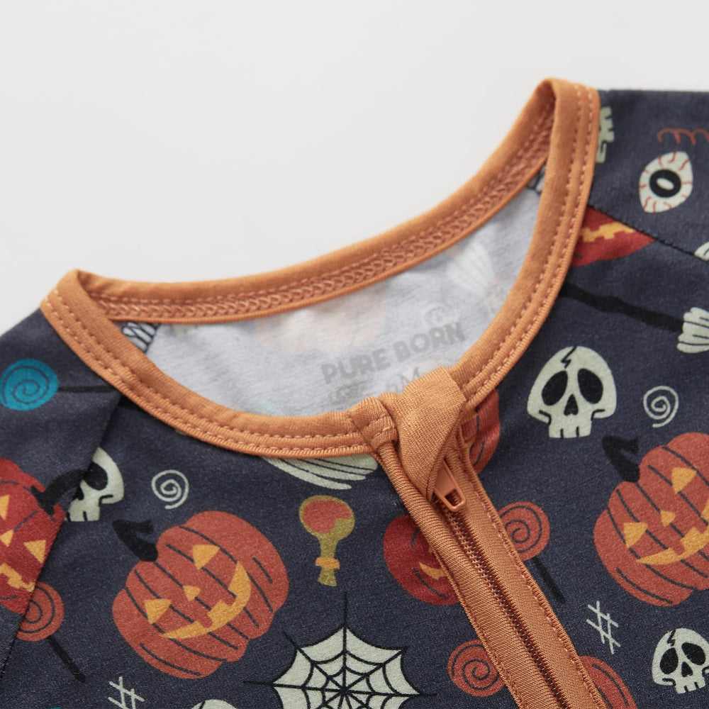 Pureborn sleeper 2-way zipper enables quick night diaper changes with cozy warmth.