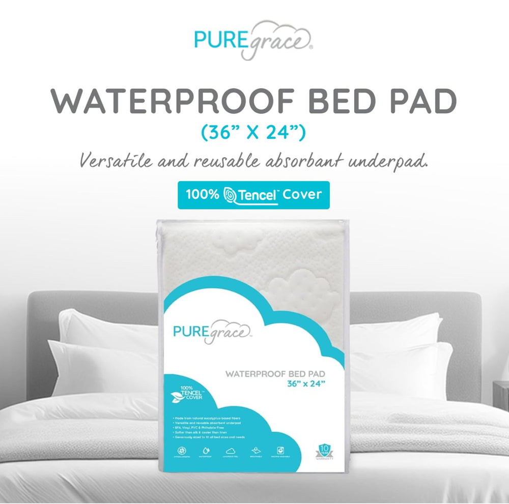 PUREgrace waterproof back layer highlighted for quiet protection