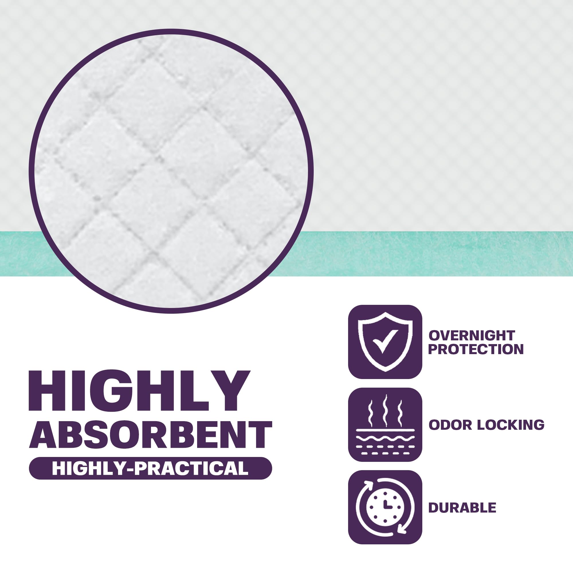 PureNexus Health underpad gelling polymer absorbs quickly and controls odor.