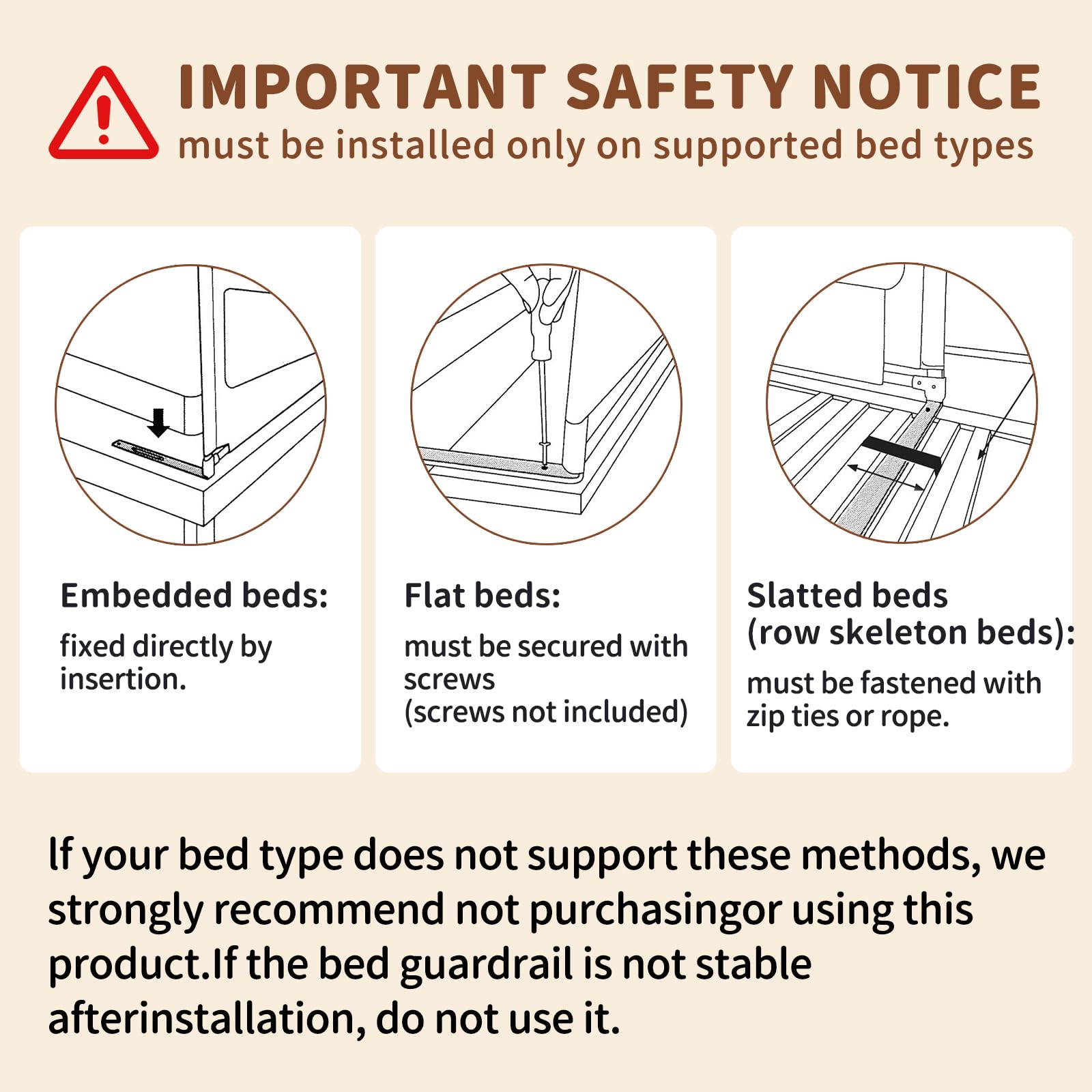 PurePapoose bed rail double-lock system helps prevent accidental adjustments