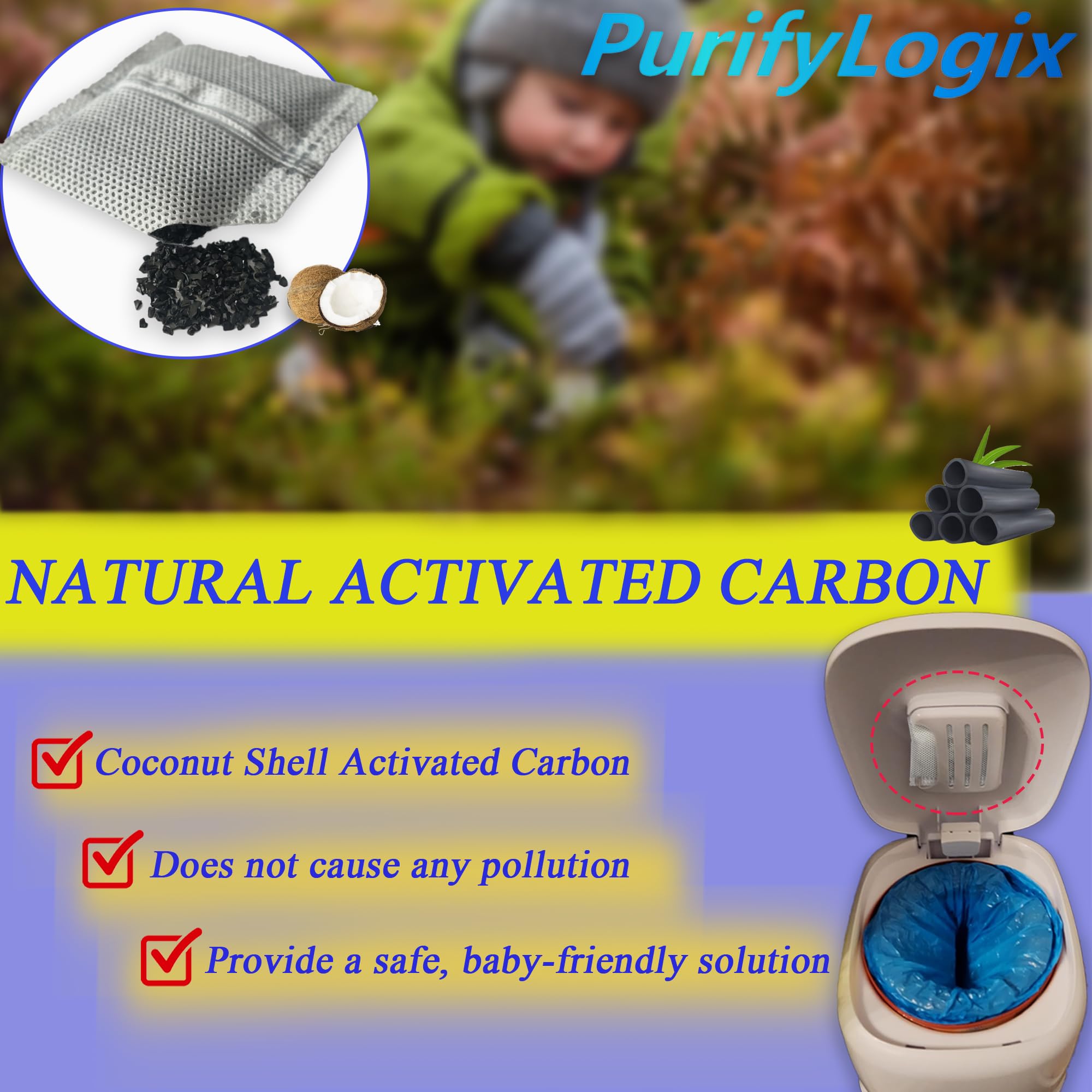 PurifyLogix Diaper Genie-compatible refills fit securely into the filter tray.