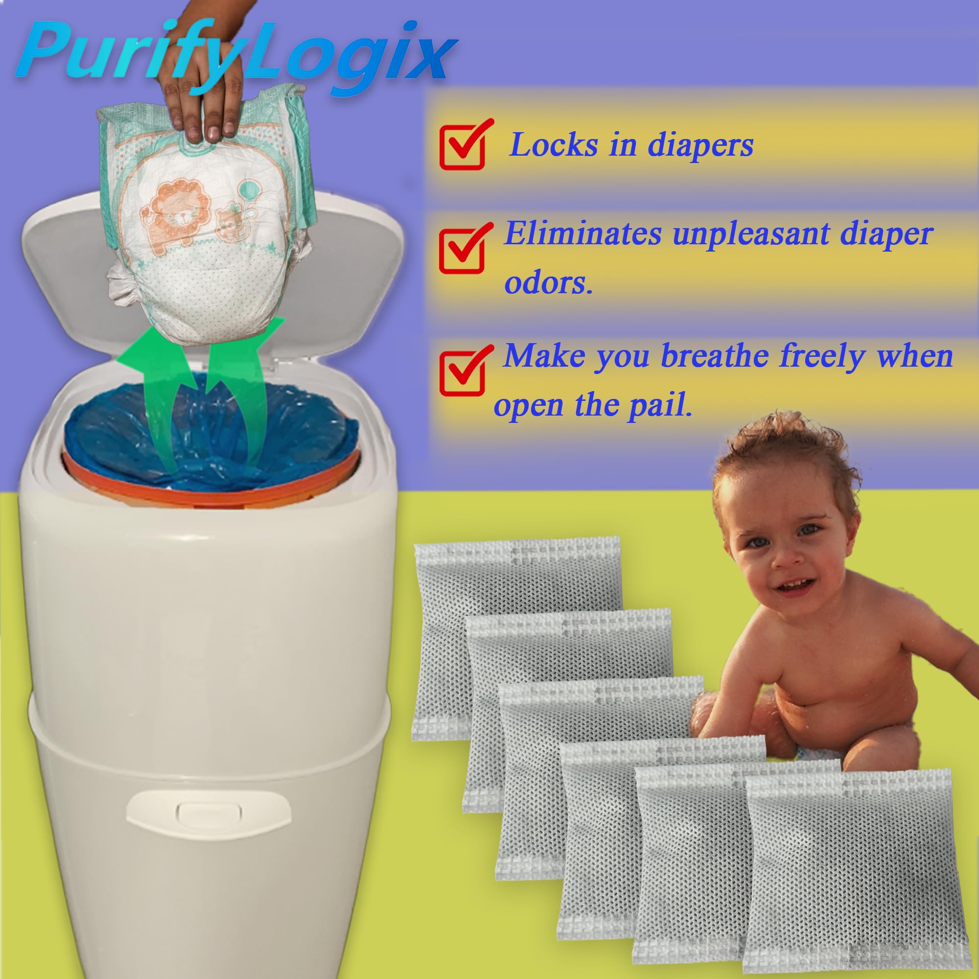 PurifyLogix versatile deodorizer for closets, refrigerators, and gym bags.