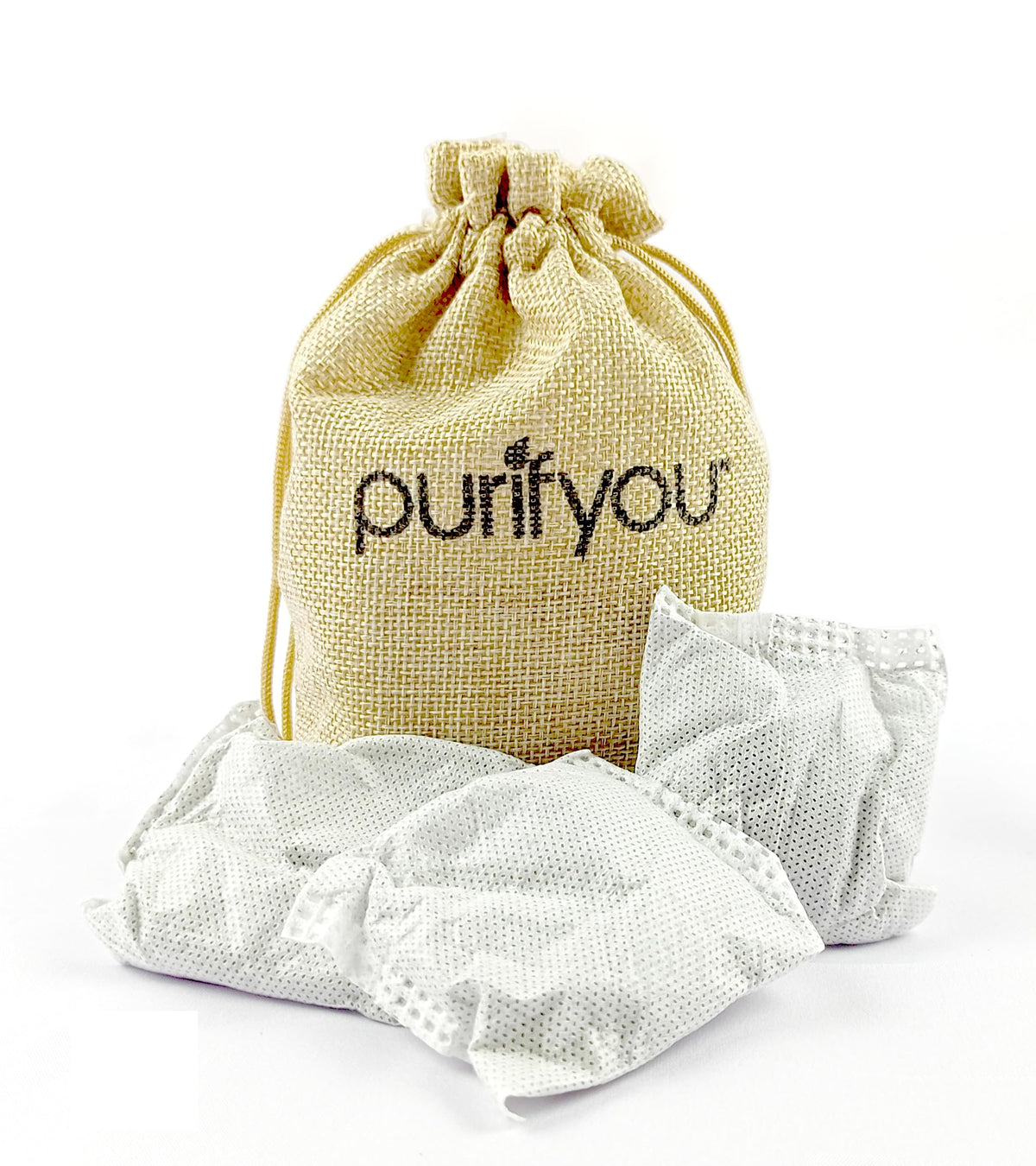 Purifyou bamboo charcoal air purifying bag with 12-pack for natural room freshness.