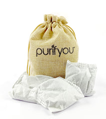 Purifyou bamboo charcoal air purifying bag with 12-pack for natural room freshness.