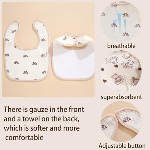Adjustable snap closure on PurlHaven bib for a comfy growing-neck fit.