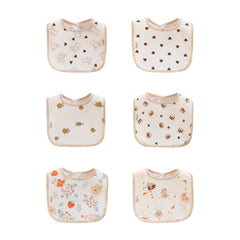 PurlHaven baby bandana bib with waterproof front view; keeps outfits dry during meals.