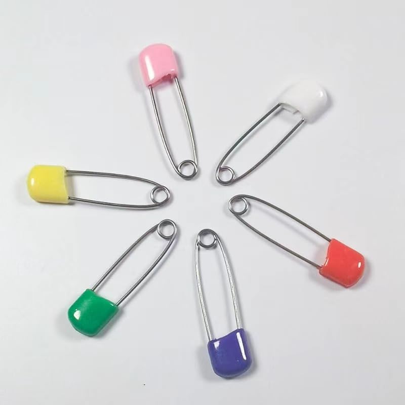 PurYupearl diaper pins in assorted colors securing cloth diapers efficiently