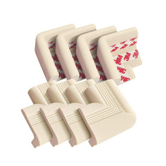 PUSHUJIA baby-proofing corner guards on a clean white furniture edge for child safety.