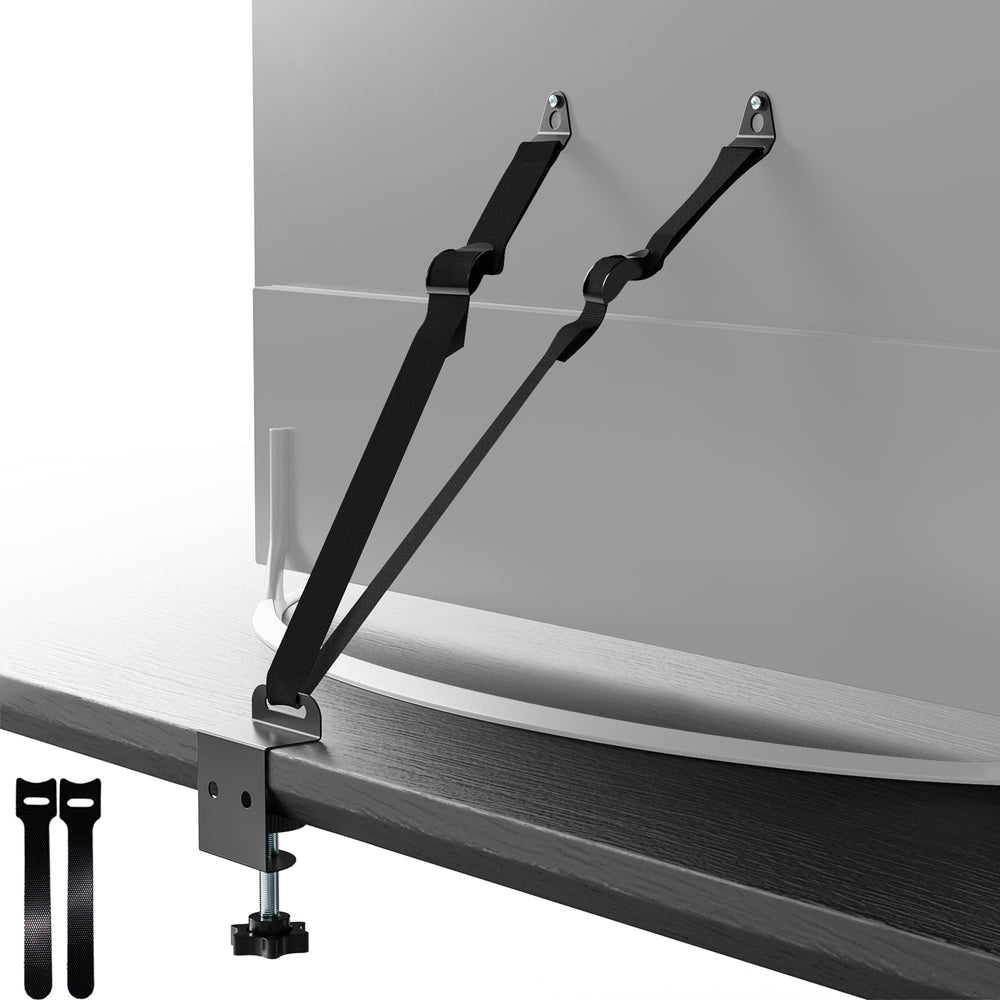 PUTOROGA TV safety straps secure a flat screen to prevent tipping during play.
