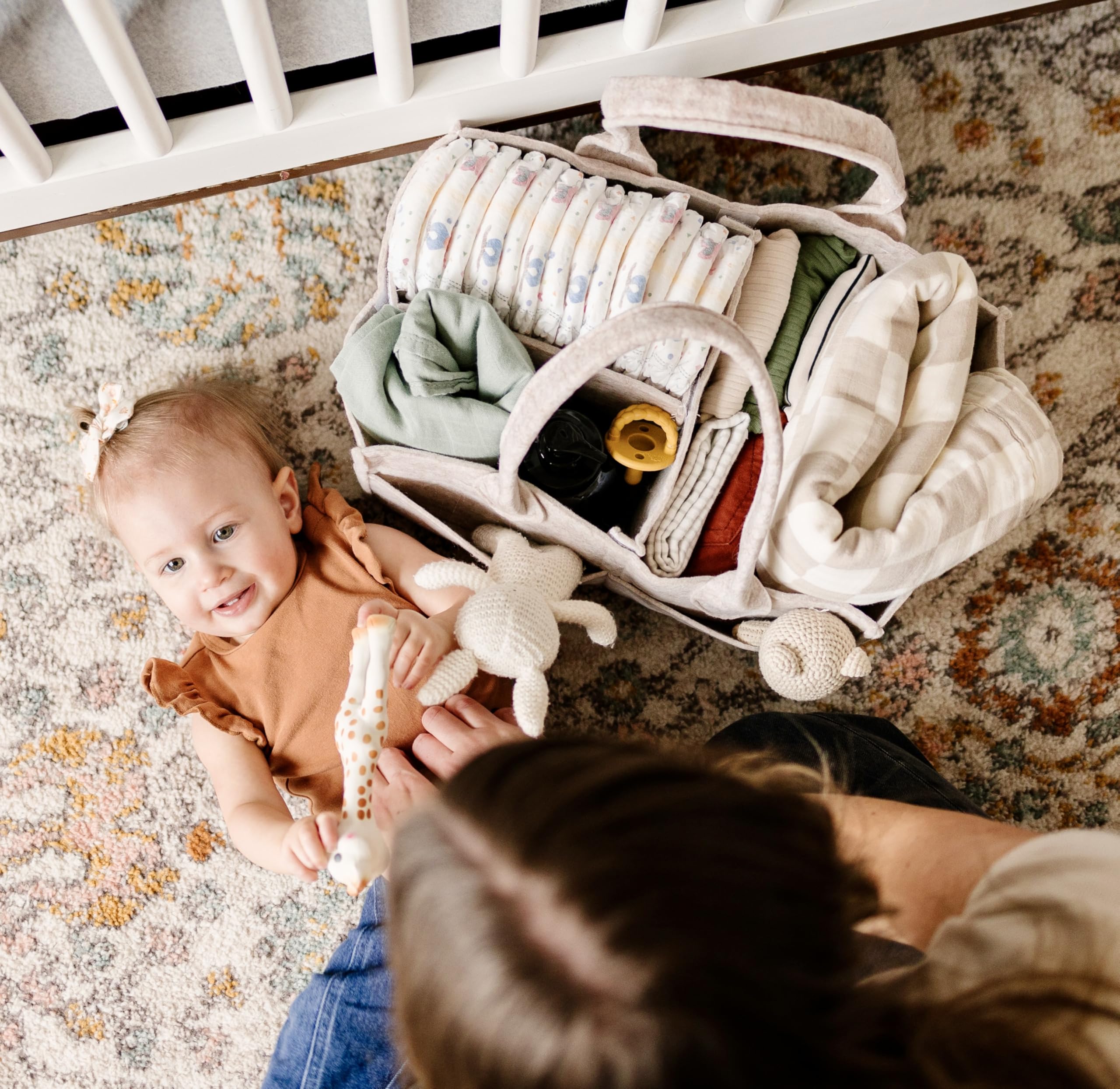 PUTSKA diaper caddy-darkmocha-xl car-travel-friendly design simplifies on-the-go diaper changes.